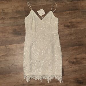 New Hello Molly Sparkling White Lace Dress